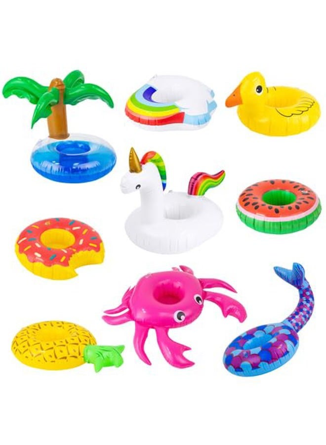 UNICORN ELEMENT 9 Pcs Cute 11.5 Inch Girl Doll Swim Accessories Set Swimming Pool Floaties Party Ring Inflatable Drink Holder for 11.5" Girl Dolls Pool Toys - Image 1