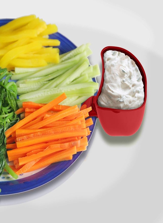 Jokari Swiveling Plate and Bowl Clip On Dip Holder For Standard Thickness Dishes. Serve Dips, Sauces, Dressings or Condiments Without Touching Food to Save Space on Platters For Dipping Wings, Chips and More - Image 1