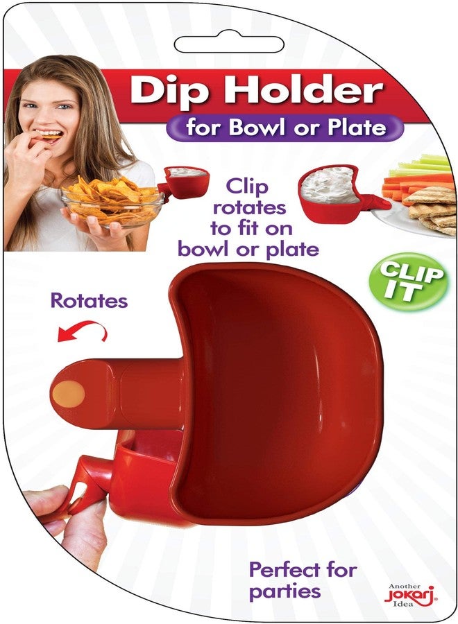 Jokari Swiveling Plate and Bowl Clip On Dip Holder For Standard Thickness Dishes. Serve Dips, Sauces, Dressings or Condiments Without Touching Food to Save Space on Platters For Dipping Wings, Chips and More - Image 2