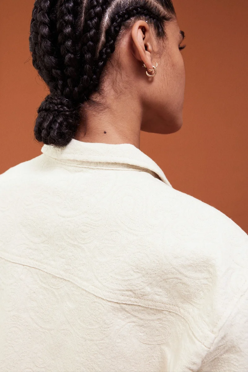 H&M Oversized jacquard-denim shirt