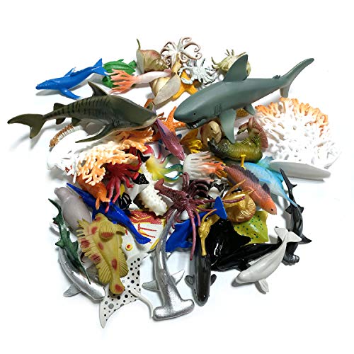 DOITEM 50 Pack Assorted Mini Vinyl Plastic Ocean Sea Animal Figures Toy Set Realistic Under The Sea Life Figure Bath Gift for Child Educational Kids Party Cake Cupcake Topper - Image 5