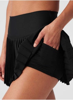 alo Pleated skirt Yoga high waist anti-slip tennis skirt pocket double non-slip solid color golf skirt