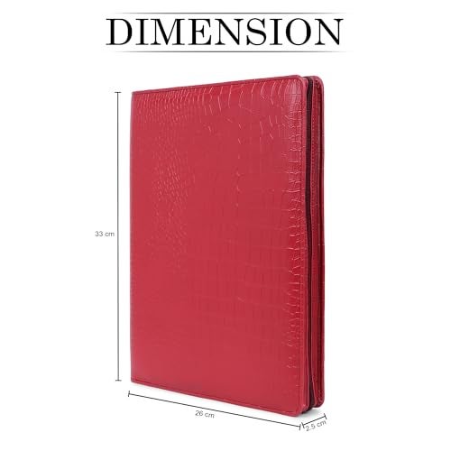 essart Premium PU Leather Men's & Women's Pen case Organizer Pen Case Pencil Case - Zippered Pen Pencil Bag Pouch for School, Work & Office Marker Case Organizer Colour Croco-Maroon - Image 4