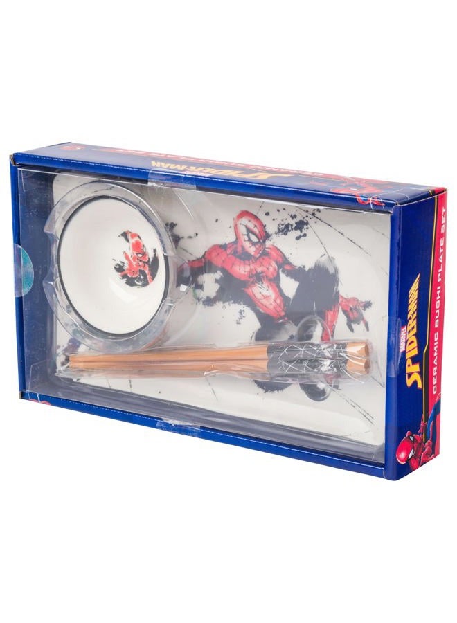 Silver Buffalo Marvel Comics Spidey Splash Painting Boxed 3pc Ceramic Sushi Set - Image 3