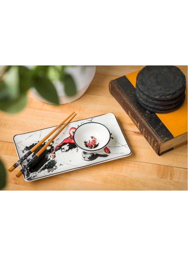 Silver Buffalo Marvel Comics Spidey Splash Painting Boxed 3pc Ceramic Sushi Set - Image 5