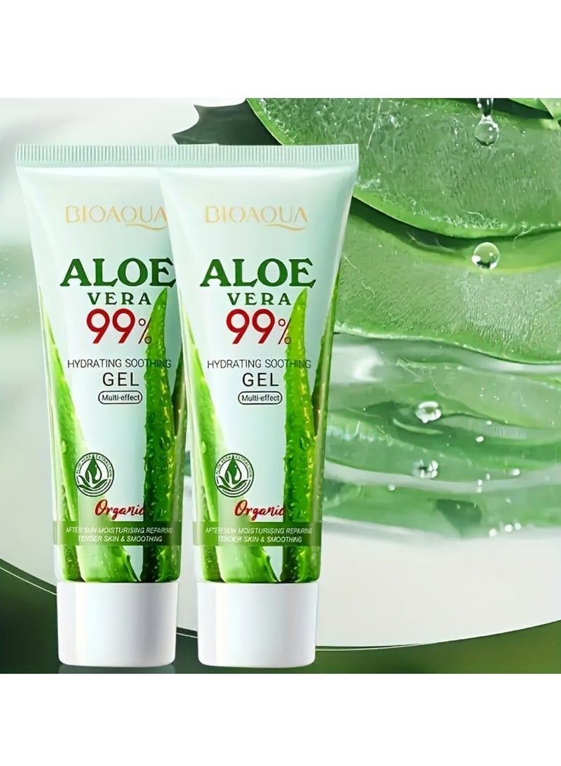 BIOAQUA 3 Pcs Aloe Vera 99% Hydrating Soothing Gel Moisturizing Repairing Smoothing Aloe Vera Gel for Face and Body Moisturizer Gel Cream Organic Fresh Aloevera Gel 3x50G  - Image 3