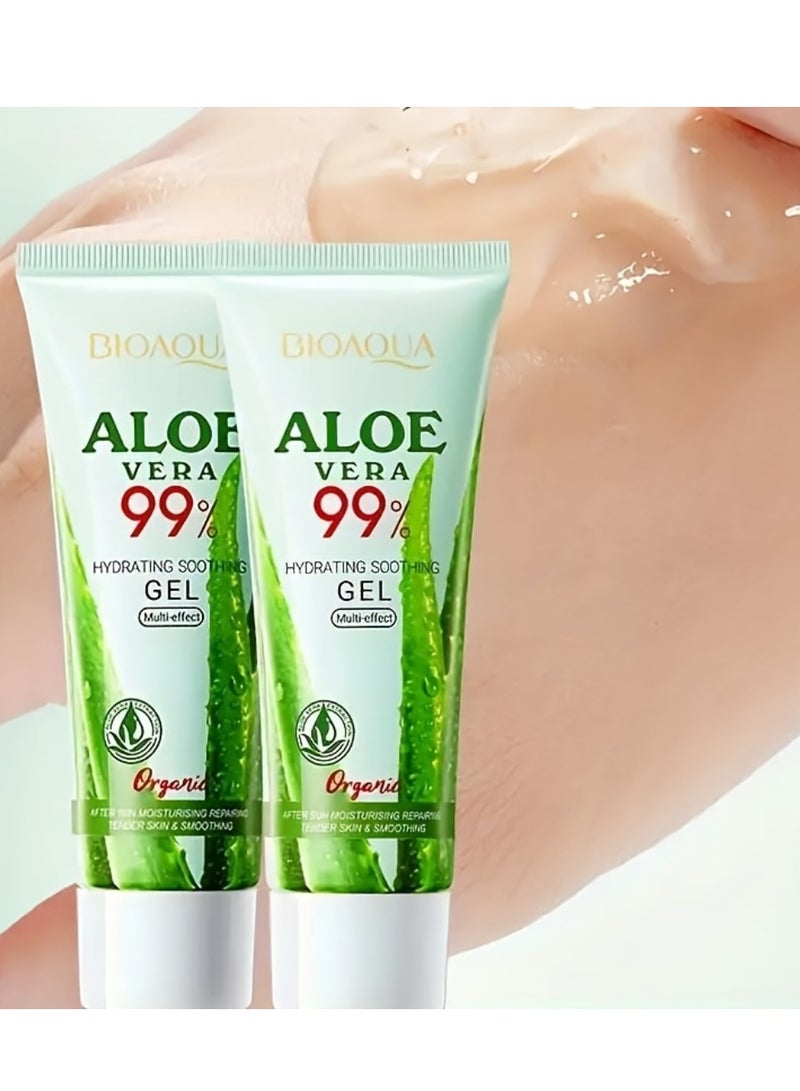 BIOAQUA 3 Pcs Aloe Vera 99% Hydrating Soothing Gel Moisturizing Repairing Smoothing Aloe Vera Gel for Face and Body Moisturizer Gel Cream Organic Fresh Aloevera Gel 3x50G  - Image 4