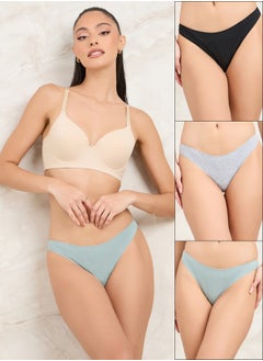 Pack of 3 - Solid Cotton Brazilian Brief