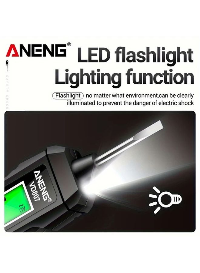 ANENG VD807 قلم كاشف الجهد الرقمي الأحمر 12-300 فولت تيار متردد اختبار عدم التلامس شاشة LCD عرض - Image 5