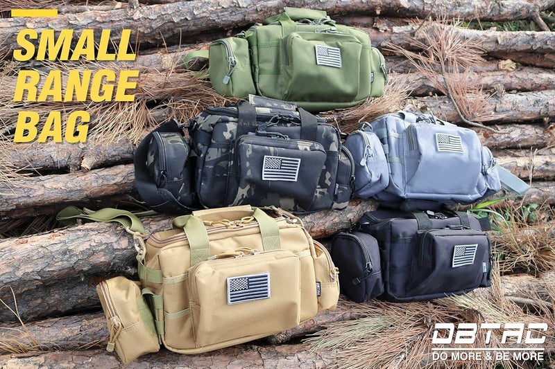 DBTAC Gun Case Bag Small | Tactical 2-Pistol Bag Handgun Duffle Bag w/Lockable Zipper for Shooting Range Hunting Sports | US Flag Patch + MOLLE Pouch + Universal Holster Included - Image 5