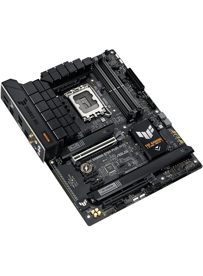 ASUS TUF GAMING B760-PLUS WIFI D4 LGA1700 ATX Motherboard, Intel B760 Chipset, 4xDIMM Slots, 128 GB Max Memory, SATA 6 Gbps, PCIe 5.0, WIFI-6E, HDMI/DisplayPort , USB Gen 2 Type-C Black - Image 4