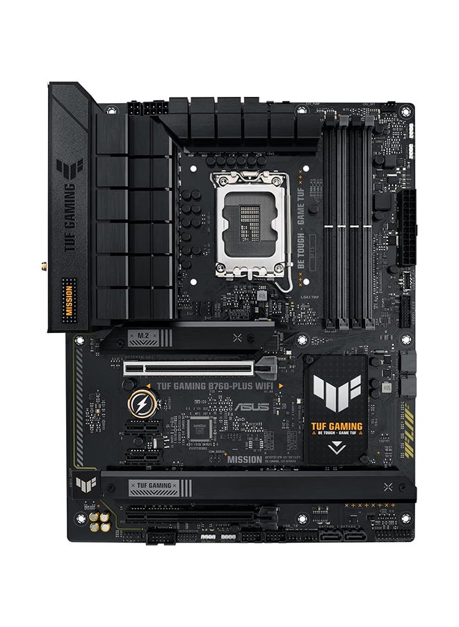 ASUS TUF GAMING B760-PLUS WIFI D4 LGA1700 ATX Motherboard, Intel B760 Chipset, 4xDIMM Slots, 128 GB Max Memory, SATA 6 Gbps, PCIe 5.0, WIFI-6E, HDMI/DisplayPort , USB Gen 2 Type-C Black - Image 2