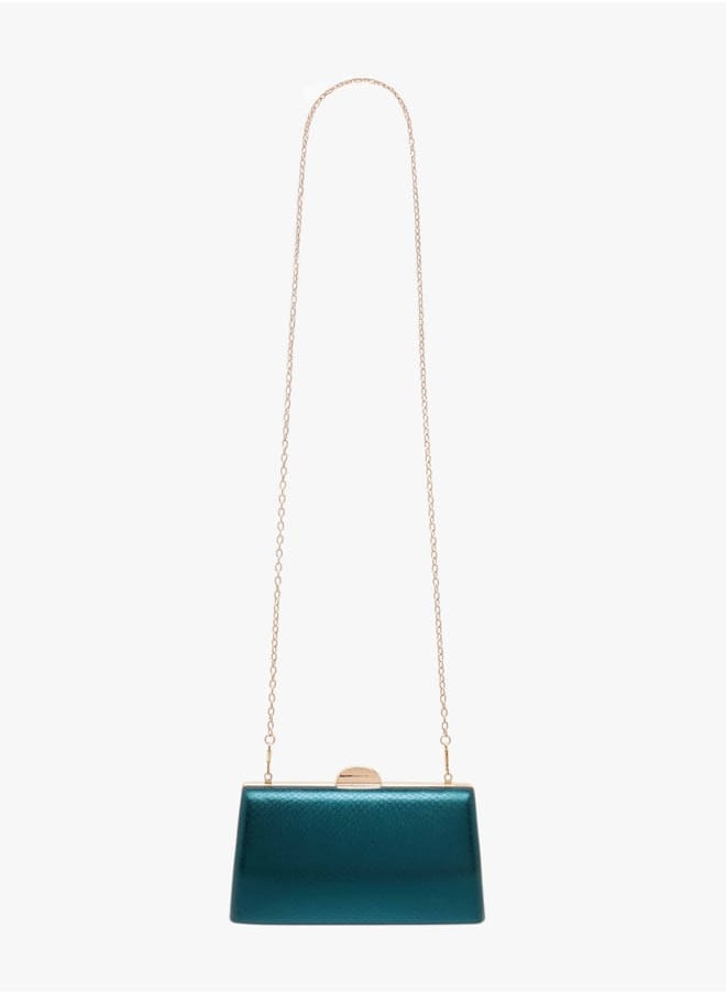 Flora Bella By Shoexpress Women Textured Clutch with Flap Closure and Chain Strap  - Image 2