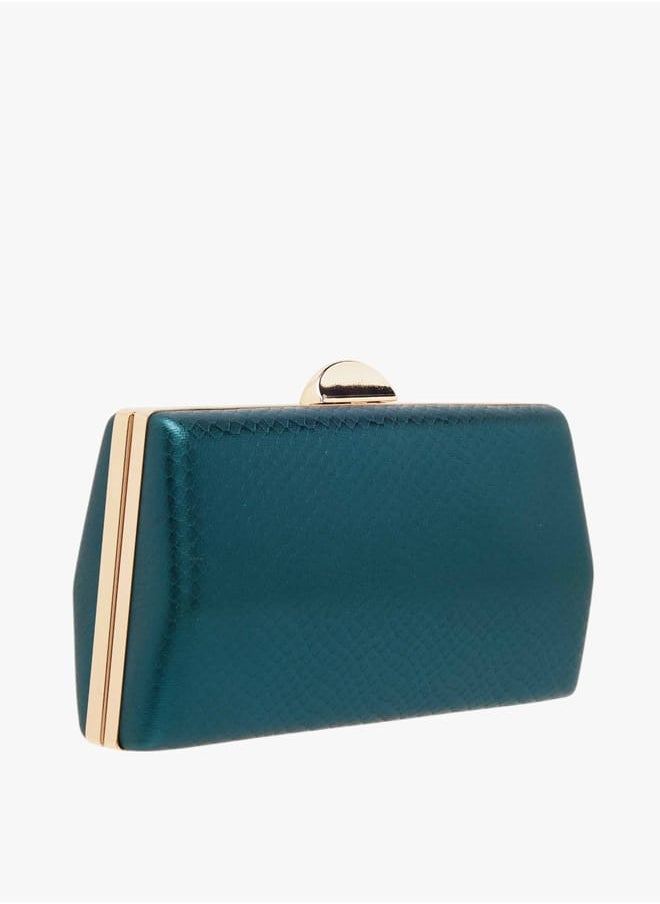 Flora Bella By Shoexpress Women Textured Clutch with Flap Closure and Chain Strap  - Image 3