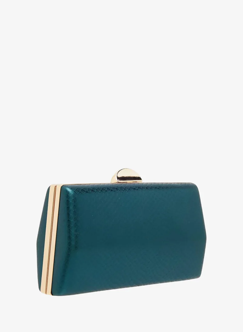 Flora Bella By Shoexpress Women Textured Clutch with Flap Closure and Chain Strap Ramadan Collection