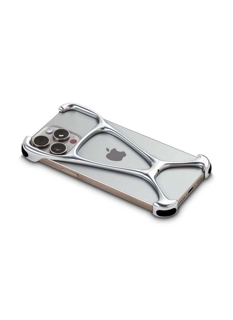 darc iPhone 13 Pro Max Slim and Lightweight Stainless Steel Case in Bright Silver Color  - Image 2