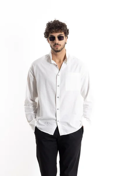 SHAPES LINEN BLEND OVERSIZED SHIRT