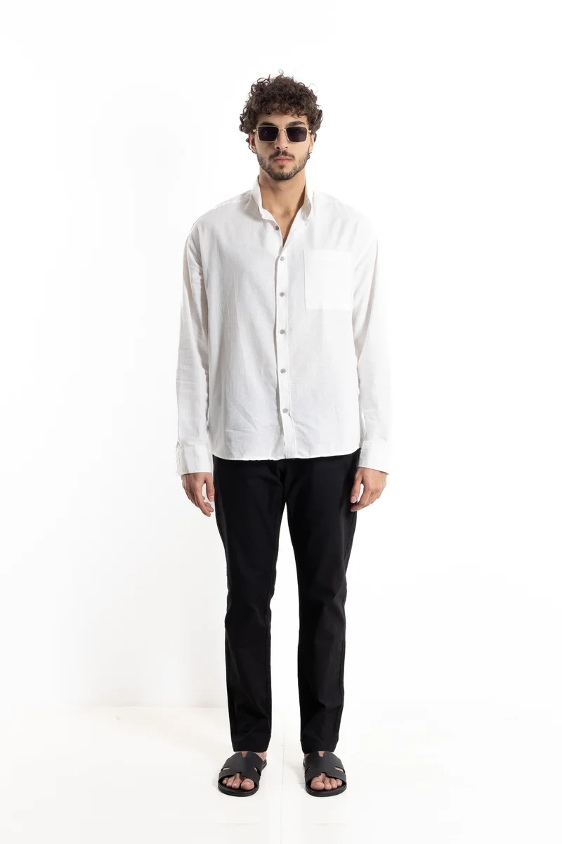 SHAPES LINEN BLEND OVERSIZED SHIRT