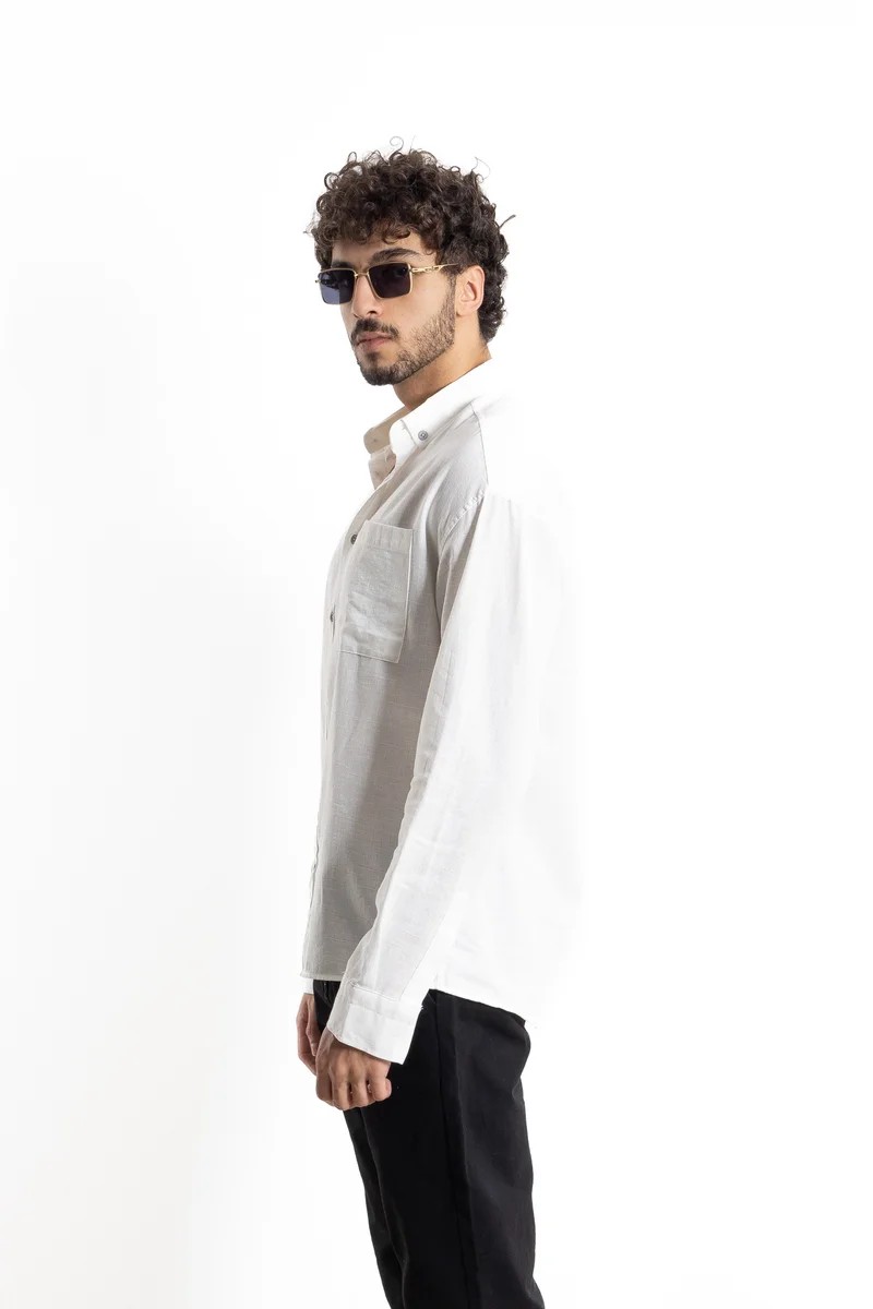 SHAPES LINEN BLEND OVERSIZED SHIRT