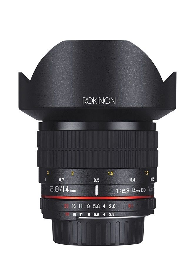 Rokinon 14mm f/2.8 IF ED UMC Ultra Wide Angle Fixed Lens w/ Built-in AE Chip for Nikon  - Image 1