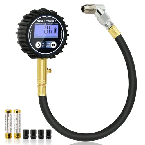 NexSphere 200 PSI Digital Tire Pressure Gauge HeavyDuty Air Pressure Gauge for Tires Accurate Digital Tire Gauge with LED Backlight 360 Swivel Chuck for Cars Trucks Motorcycles RVs - Image 1