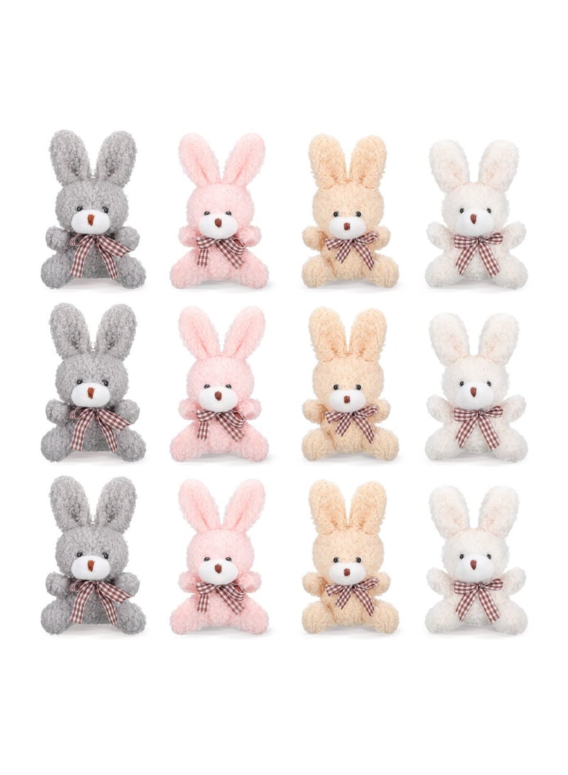 NIBEMINENT 12 Pcs 4 Inch Mini Plush Stuffed Animal Bear Bunny Koala Jointed Furry Doll Toys for DIY Keychain Gifts Birthday Wedding Party Favors - Image 1