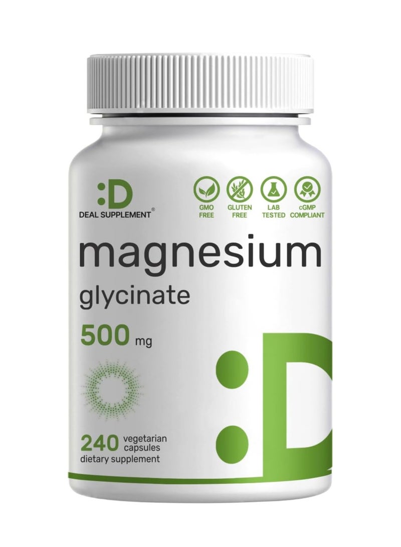Magnesium Glycinate 500Mg 240 Capsules
