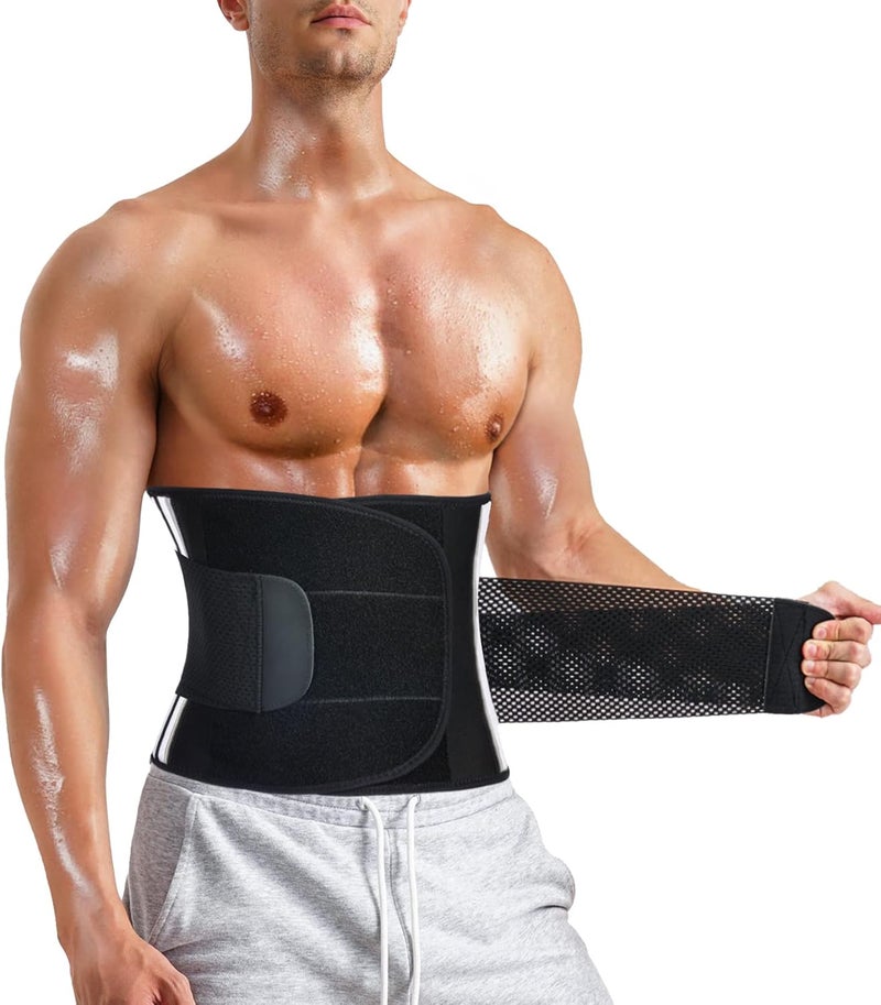 MOLUTAN Men Waist Trainer Trimmer Tummy Control Compression Shapewear Body Shaper Sweat Belt - Image 1