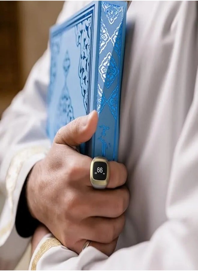 iQIBLA iQIBLA Smart Tasbih Zikr Ring white (18mm) – Waterproof Islamic Prayer Ring with OLED Display, Bluetooth Connectivity, Tasbih Counter, Qibla Direction & Prayer Time Reminders  - Image 3