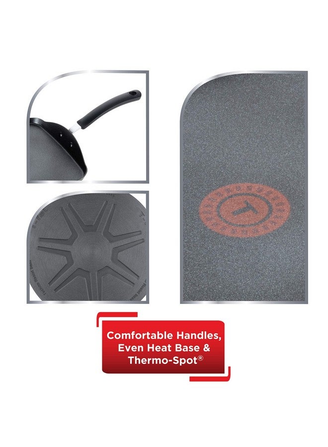 T-fal تيفال ألتيميت هارد أنودايزد غير لاصق مقلاة 10.25 بوصة آمنة للفرن والشواية 500 فهرنهايت أدوات الطهي، أواني ومقالي، آمنة في غسالة الصحون رمادي - Image 3