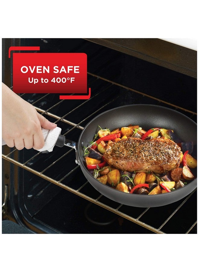 T-fal تيفال ألتيميت هارد أنودايزد غير لاصق مقلاة 10.25 بوصة آمنة للفرن والشواية 500 فهرنهايت أدوات الطهي، أواني ومقالي، آمنة في غسالة الصحون رمادي - Image 5