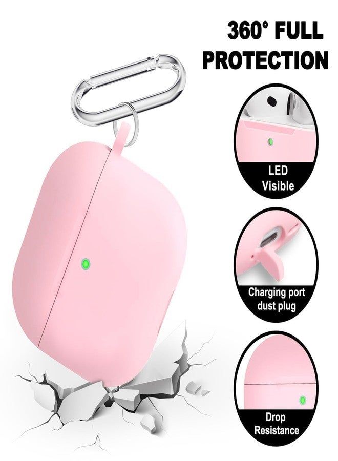 Woyinger for Airpods 4th Case Cover, Come with Cleaner Kit,Soft Skin Silicone Case Cover with Keychain, Full Protective Case for Men and Women, Compatible with AirPods 4th Generation Case(Pink) - Image 4