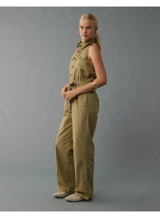 American Eagle AE Collared Halter Jumpsuit  - Image 5