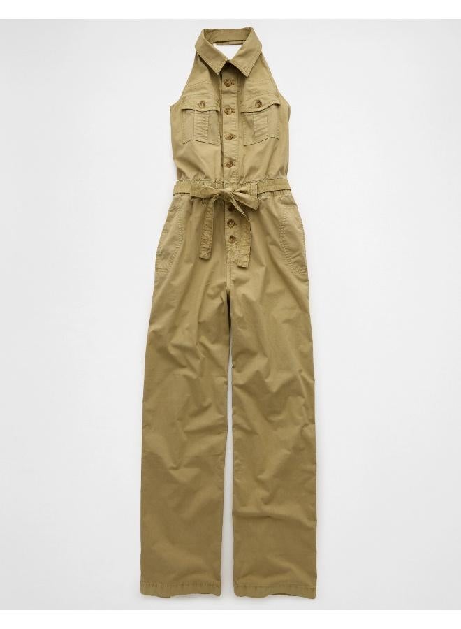 American Eagle AE Collared Halter Jumpsuit - Image 3