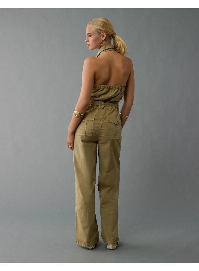 American Eagle AE Collared Halter Jumpsuit - Image 4