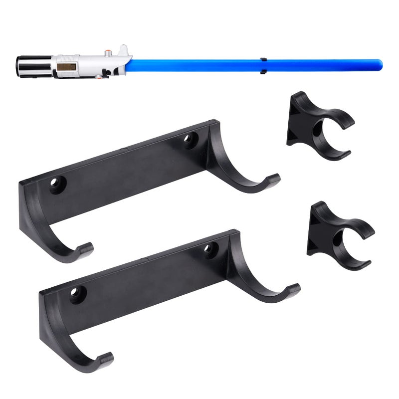 LEKUSHA LEKUSHA Horizontal Lightsaber Wall Mount Holder Light Saber Display Rack Hook Stand Compatible for Any Lightsaber Black Pack of 2
