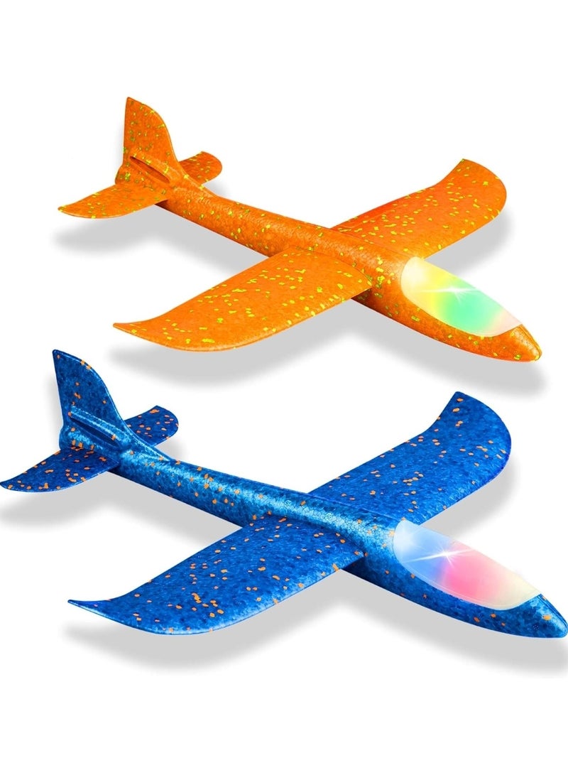 2-Pack LED Light Airplane Flying Toys Large Size Perfect Gifts for Kids - Image 1