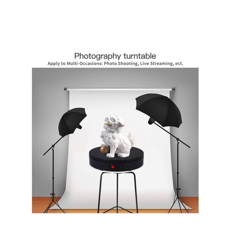 SOLARAE Motorized Rotating Display Stand, 360 Degree Electric Rotating Turntable for Photography Products Display£¬Live Video Show,Remote Control Angle, Speed (Black, 11.8inch / 176Lbs Load,Wireless) - Image 2