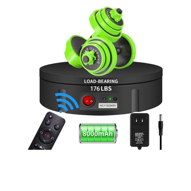 SOLARAE Motorized Rotating Display Stand, 360 Degree Electric Rotating Turntable for Photography Products Display£¬Live Video Show,Remote Control Angle, Speed (Black, 11.8inch / 176Lbs Load,Wireless) - Image 1