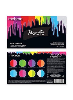 mehron Makeup Paradise Aq Face & Body Paint 8 Color Palette (Neon Uv Glow) Face Body Black Light Makeup Palette Special Effects Uv Glow Rave Accessories Parties Halloween And Cosplay  - Image 4