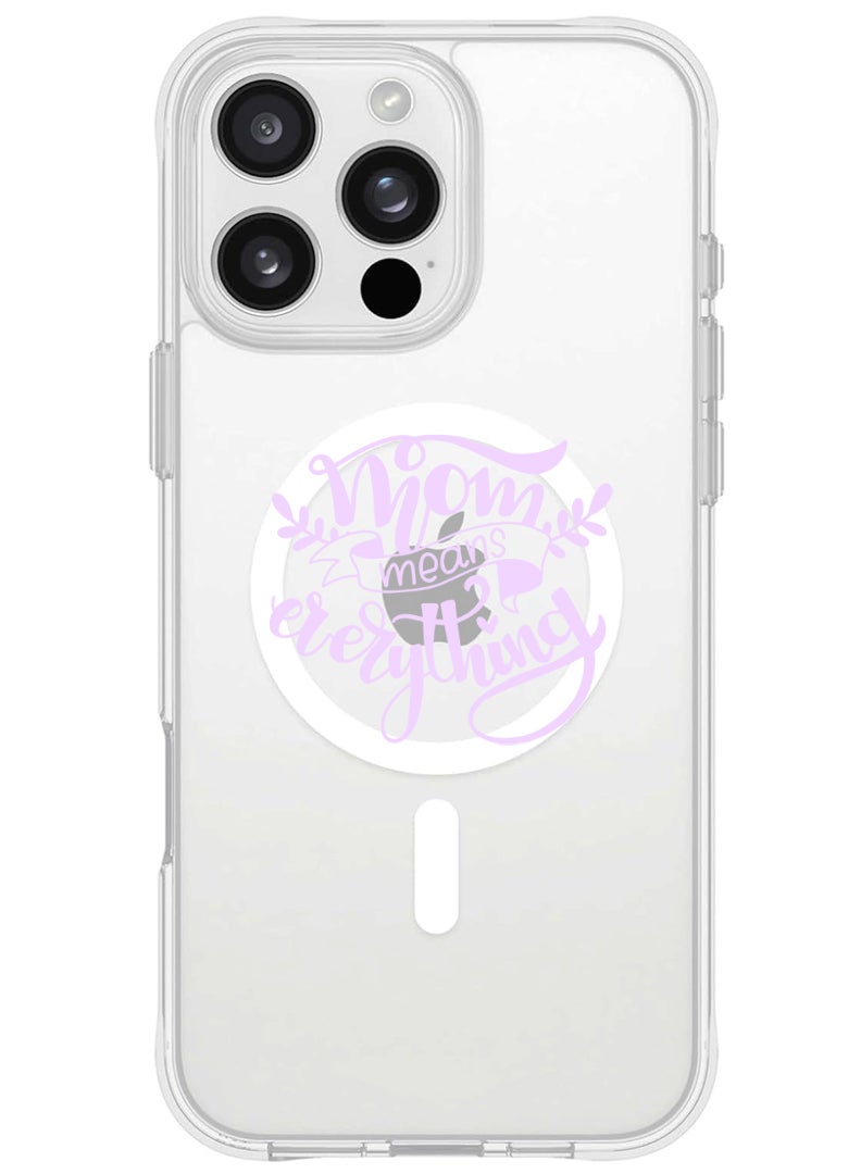 Theodor iPhone 16 Pro Magsafe Magnetic Case for iPhone Compatible with Wireless Charging, Shockproof Phone Bumper Cover - Mom means everything - Image 1