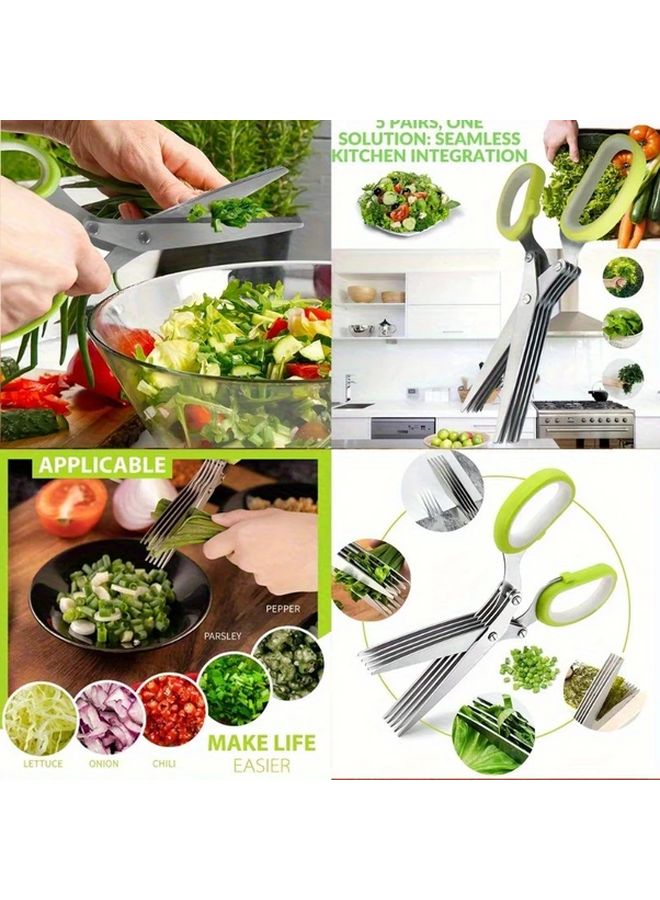 Heavy Duty Professional Kitchen Shears Blue Herbs Scallion Seafood Cutter Multi Purpose Sharp Blades Ergonomic Grip Food Grade 304 Stainless Steel Forged Construction Perfect For Home And Commercial Kitchen Vegetable Chopping Durable Kitchenware - Image 2
