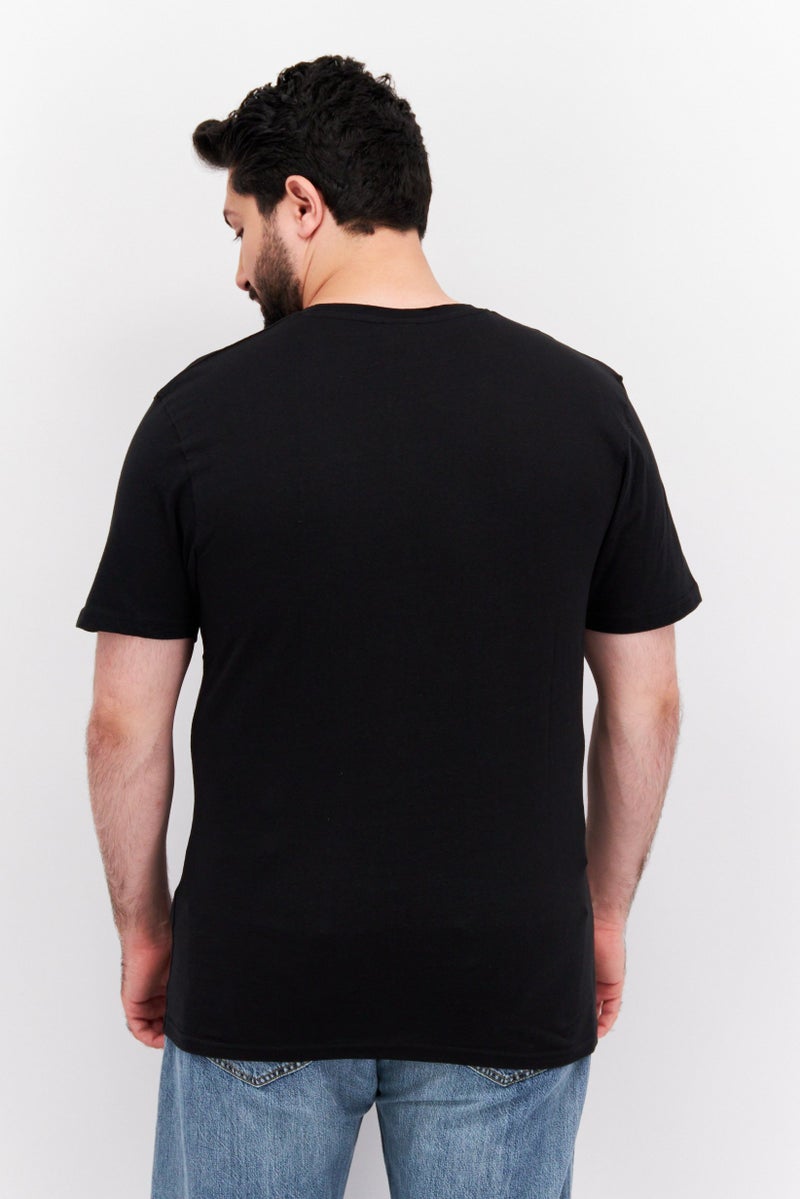 CROSSHATCH Men 2 Pieces Round Neck short Sleeves Brand Logo T-shirts, Black - Image 2