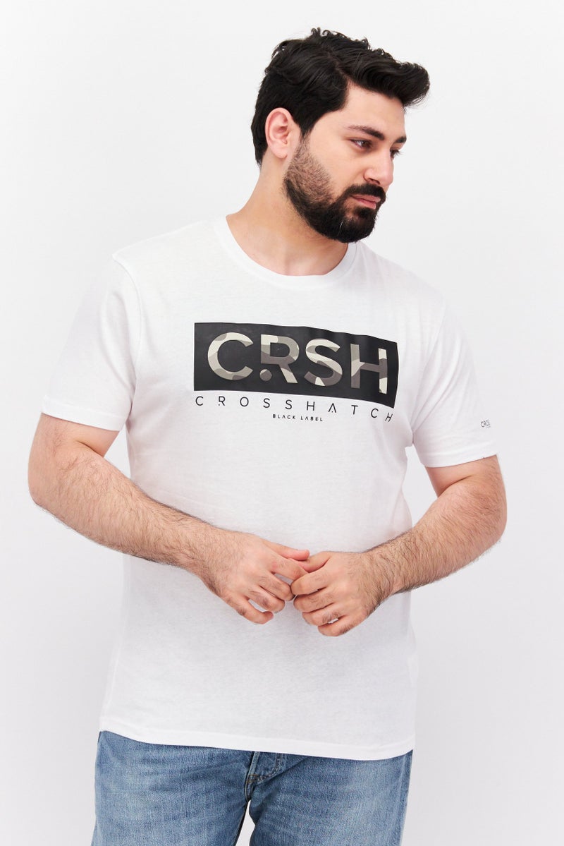 CROSSHATCH Men 2 Pieces Round Neck short Sleeves Brand Logo T-shirts, Black - Image 5