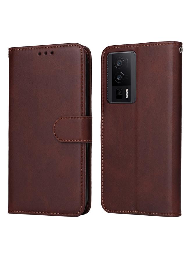 The Bros Case For Xiaomi Redmi K60 / K60 Pro Classic Calf Texture Flip Leather Phone Case