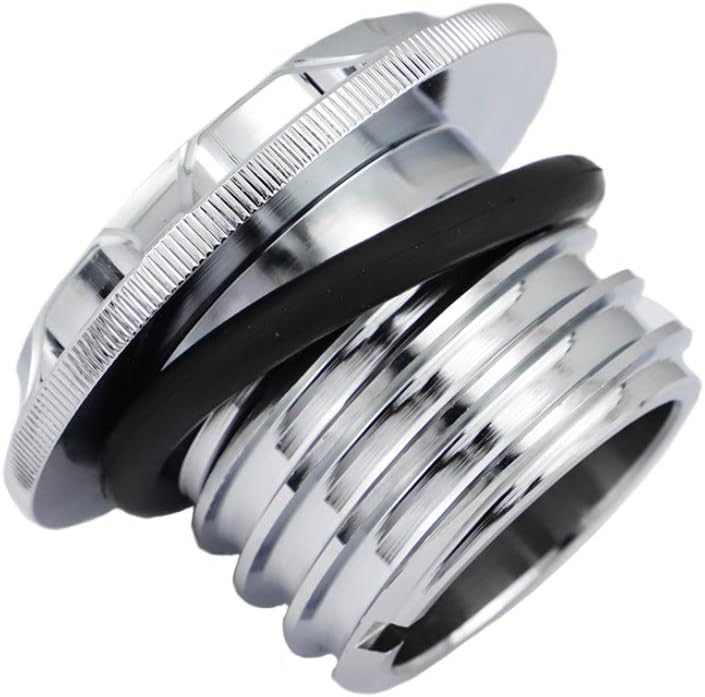 GUAIMI CNC Aluminum Fuel Gas Tank Oil Cap Compatible with Harley Sportster XL 1200 883 X48 Dyna - Skeleton (Chrome) - Image 5