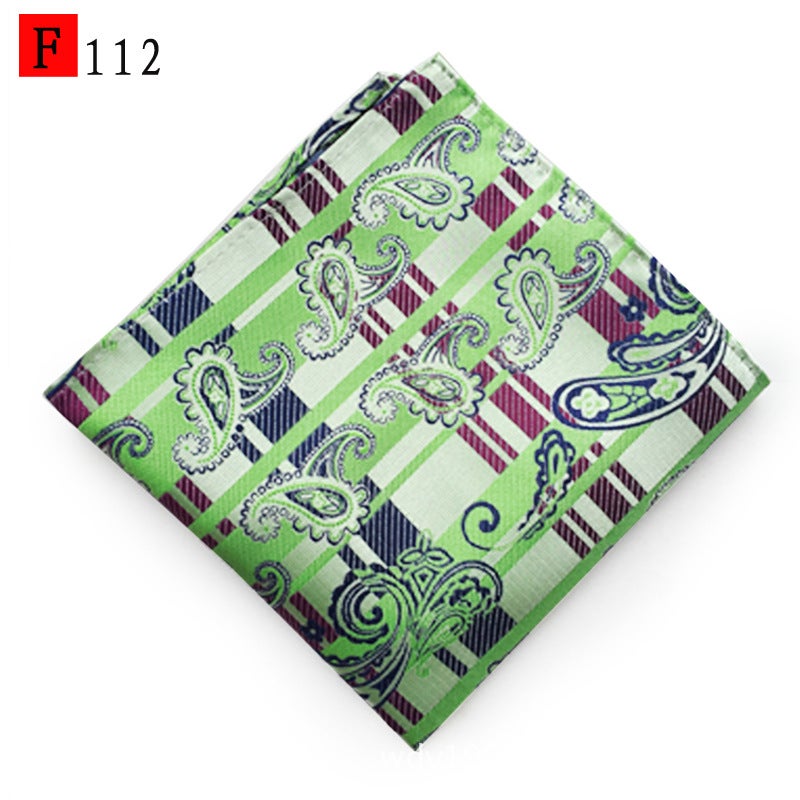 general Men's Floral Jacquard Pocket Square Handkerchief with Rolled Hem - Image 1