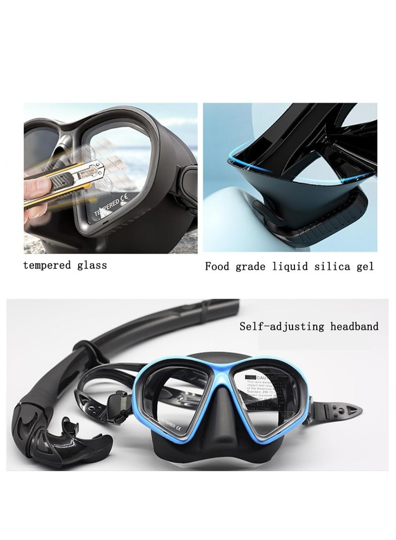 أوزيغالور قناع غوص مزود بحامل كاميرا احترافي لـ GoPro Hero و DJI Action 4/3 و Insta360 X3/X4 | نظارات غوص مقاومة للماء للغوص الحر والغطس (أسود) - Image 3