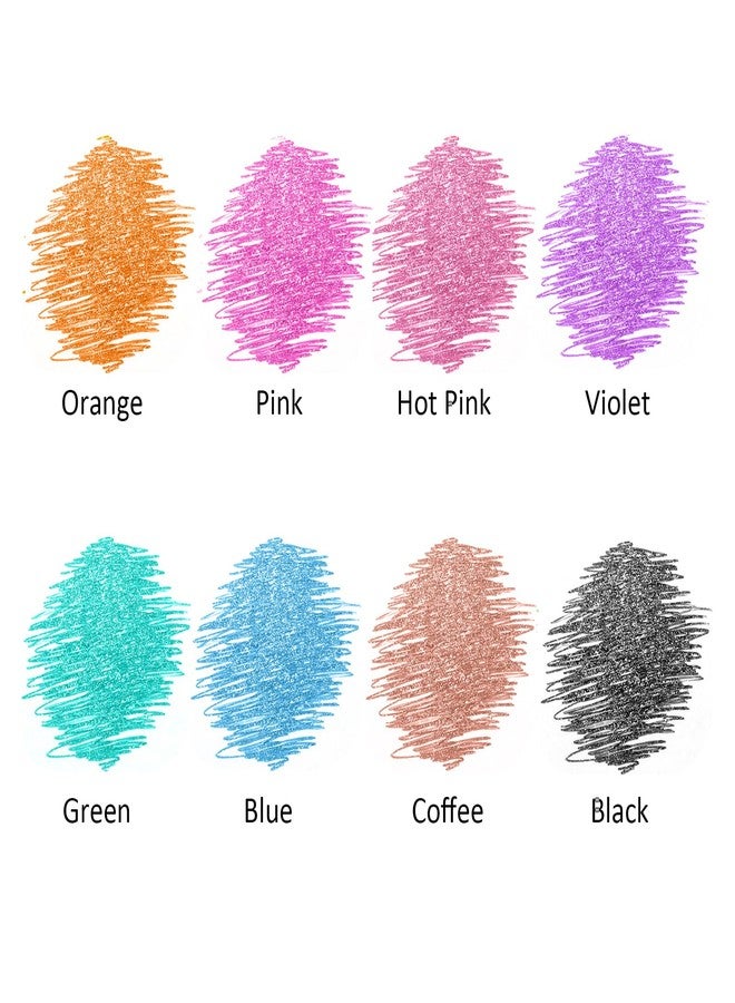 HANKU Glitter Pens, 8 Colors Glitter Gel Pens, 0.7mm Fine Tip Retractable Colored Sparkle Pens for Adults Journaling Coloring - Image 3