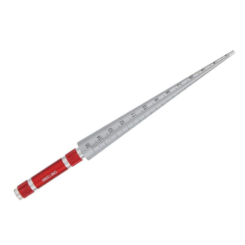 Thincol Stainless Aperture ruler Taper Gauge, Full Round Dia Scale Wedge Feeler Gauge, Hole Inspection Measuring Ruler, Accuracy 0.1mm - Range (3-15mm) - Image 1